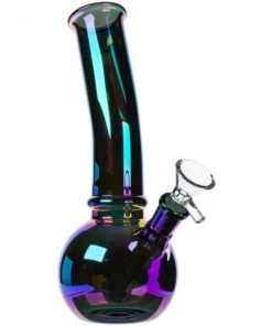 HILLSIDE GLASS 8″ IRIDESCENT BUBBLE BONG
